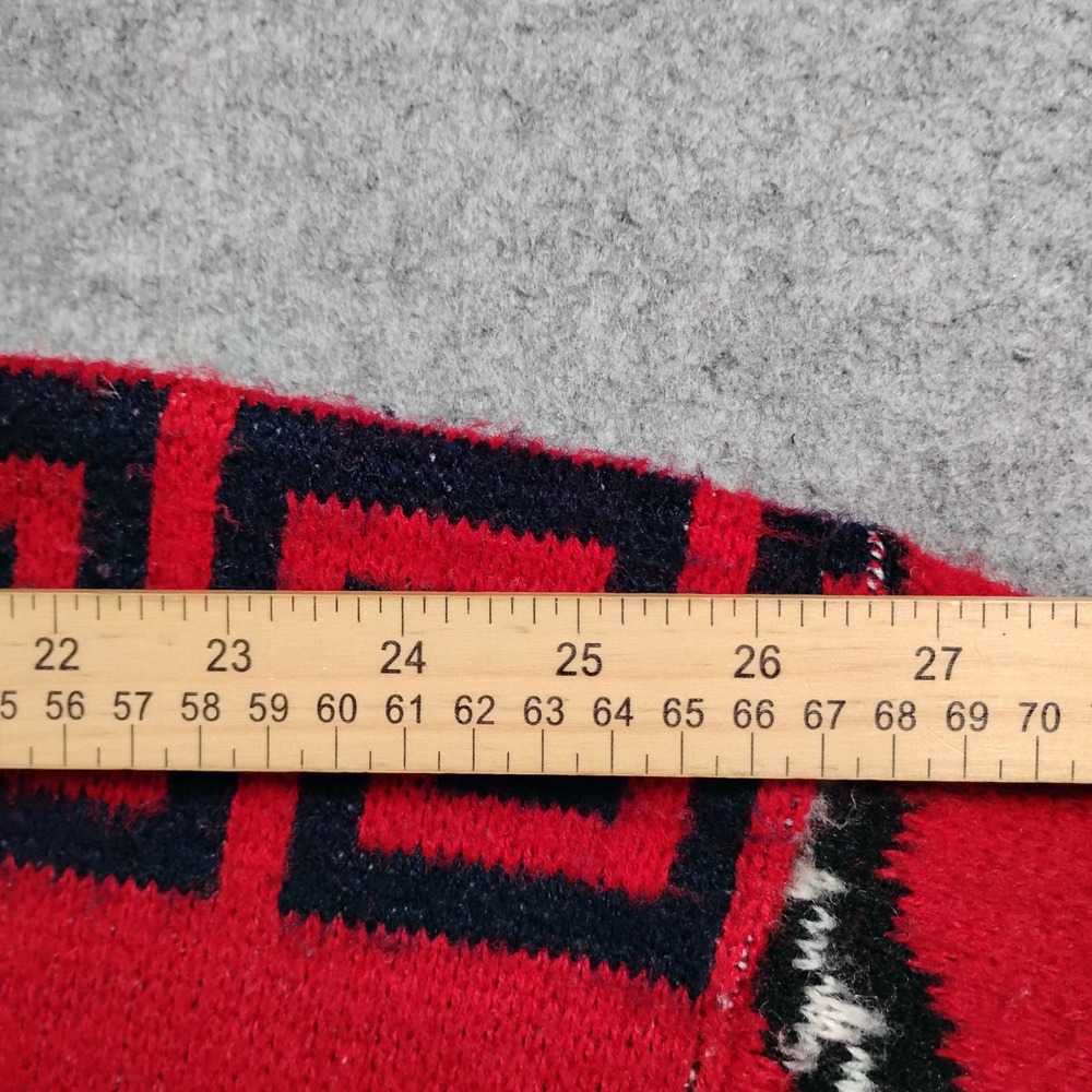 Rumiñahui Hooded Wool Zip Up Jacket Unisex Large Red Southwestern Tribal Boho - Picture 11 of 12